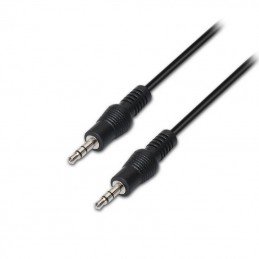 Cable estéreo aisens a128-0143/ jack 3.5 macho - jack 3.5 macho/ hasta 0.1w/ 3m/ negro