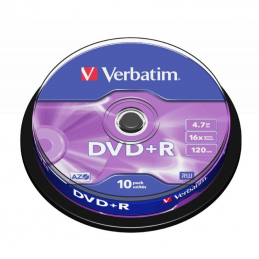 Dvd+r verbatim advanced azo 16x/ tarrina-10uds