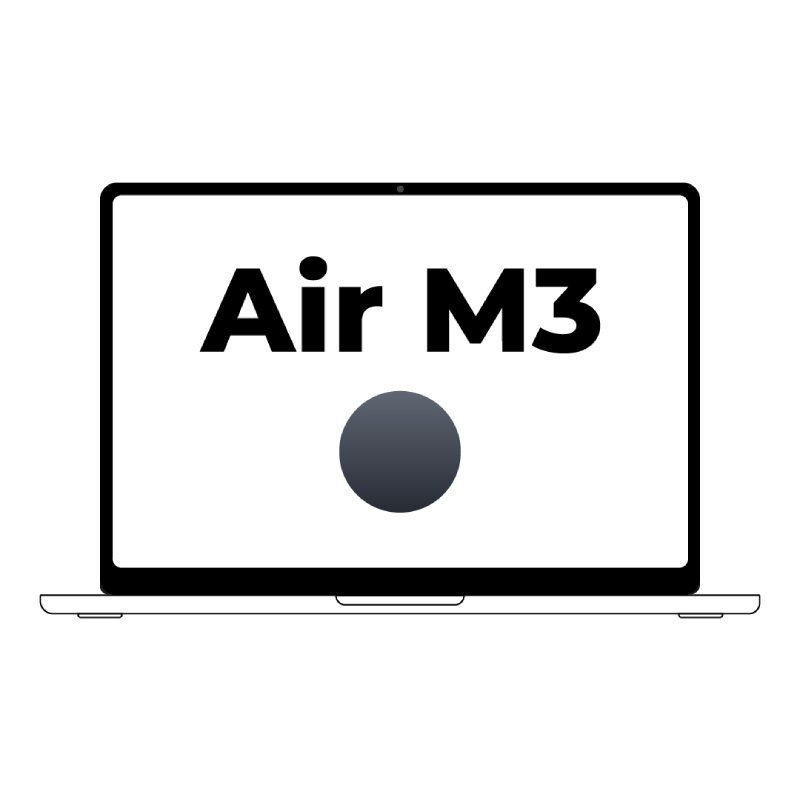 Apple macbook air 13,6'/ m3 8-core cpu/ 8gb/ 512gb ssd/ 10-core gpu/ medianoche