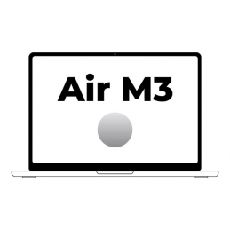 Apple macbook air 15' / m3 8-core cpu/ 8gb/ 256gb ssd/ 10-core gpu/ plata