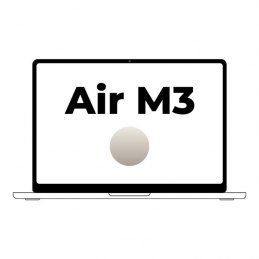 Apple macbook air 15' / m3 8-core cpu/ 8gb/ 256gb ssd/ 10-core gpu/ blanco estrella